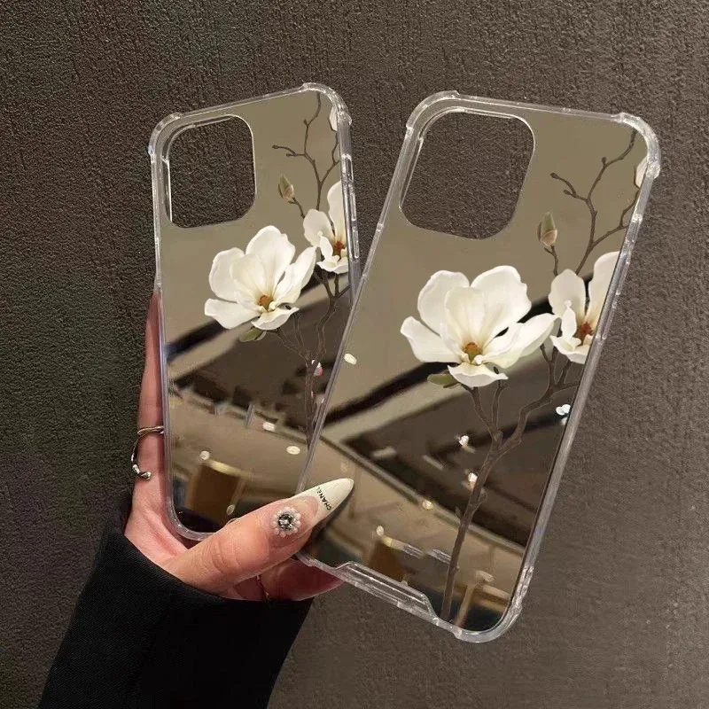 Funda de teléfono suave con espejo de flor de pera para Samsung Galaxy S25 S24 S23 S22 S21 Ultra Plus FE A06 A14 A23 A34 A36 A52 A55 A56 - imagen 5