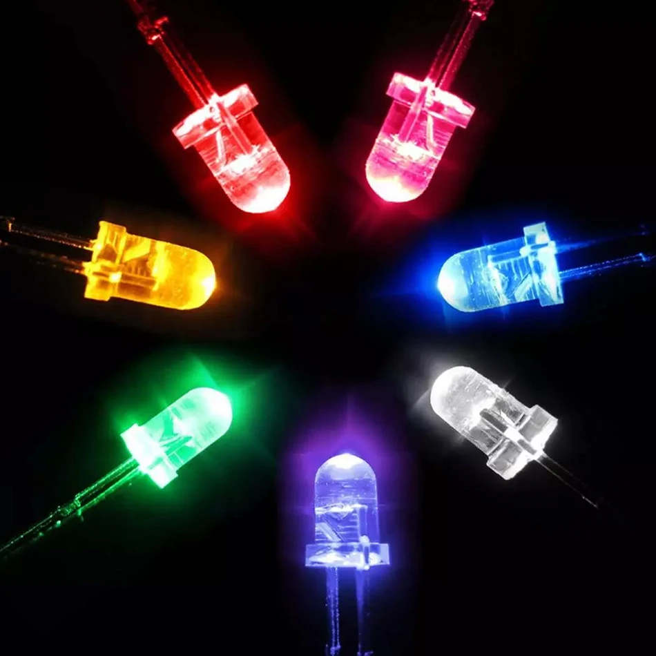 Diodos LED parpadeantes amarillos, vela, luces parpadeantes, lente redonda transparente, llama Intermitente, diodo emisor de luz, 3mm, 5mm - imagen 3