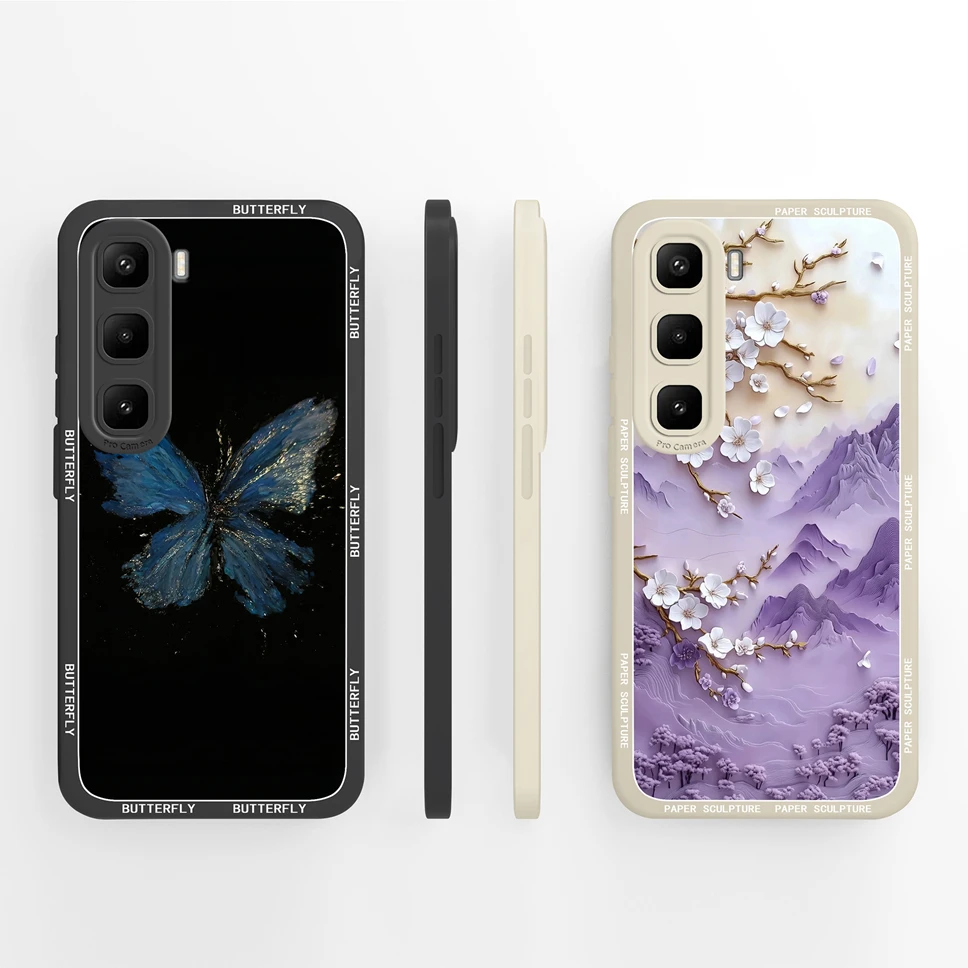Para Infinix Hot 60 Pro Plus 4G funda de teléfono bonita funda protectora de mariposa para Infinix Hot 60Pro + parachoques ligero anticaída