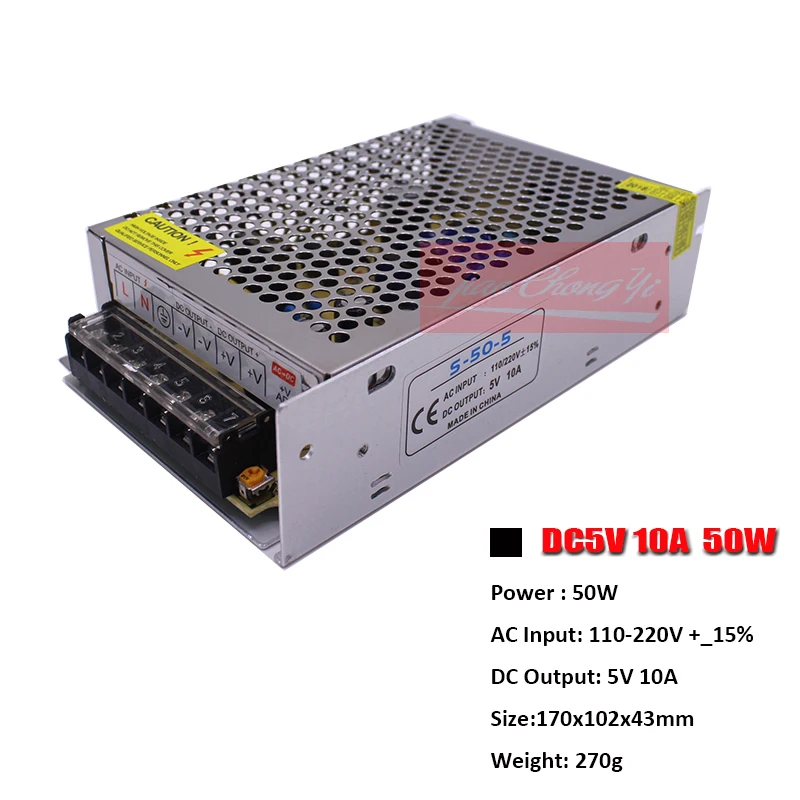 Adaptador de controlador de fuente de alimentación de interruptor AC110V-220V a DC5V 5A 10A 20A 30A 40A 60A para tira de luz LED de 5V 5050 WS2812B SK6812 - imagen 4