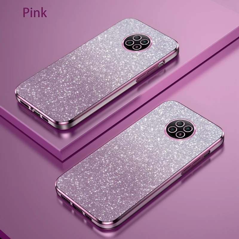 Funda de silicona para teléfono Xiaomi Redmi note 9T, carcasa trasera de lujo con brillo degradado, M2007J22G - imagen 3