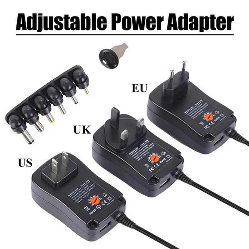 Adaptador de fuente de alimentación de 12V, 2A, 30W, ajustable, 3V, 5V, 6V, 9V, 12V, USB, transformador de fuente de alimentación Universal AC DC de 220V a 12V ACDC SMPS - imagen 3