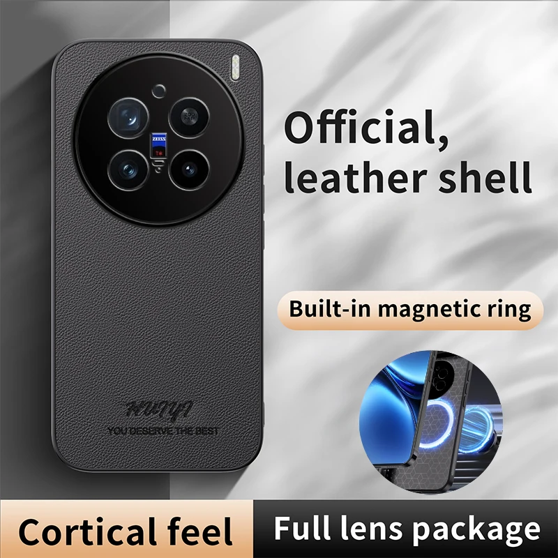 Funda magnética de marco suave de cuero de negocios de lujo para VIVO X200 Pro Mini VIVOX200 Pro VIVOX200Mini 5G fundas de teléfono Capa