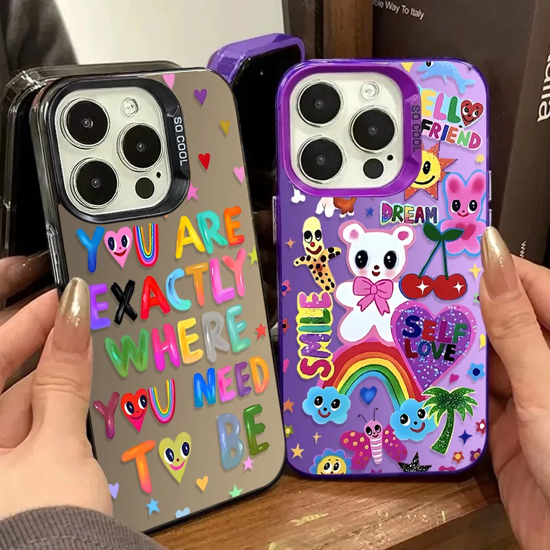 Funda colorida de la suerte en inglés para Samsung Galaxy A24 A33 A34 A14 A13 A23 A55 A15 A35 A25 A05 A05S 5G A54 A53 A32 A52 A52S