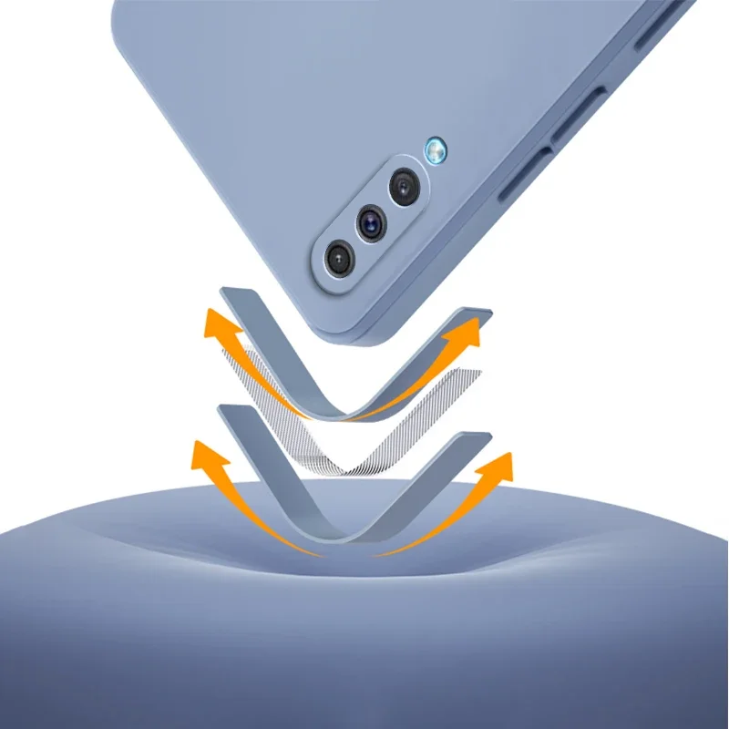 Funda de teléfono líquida cuadrada de lujo para Samsung Galaxy A50 A70 A30S A50S A70E A70S, funda de silicona suave 360 protectora a prueba de golpes - imagen 3