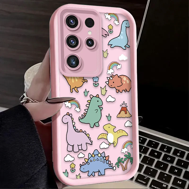 Funda de dinosaurio bonito de dibujos animados para Samsung Galaxy S24 S23 S25 Ultra S22 S21 Plus FE A56 A36 A26 A16 A06 A15 A25 A35 A55 5G - imagen 4