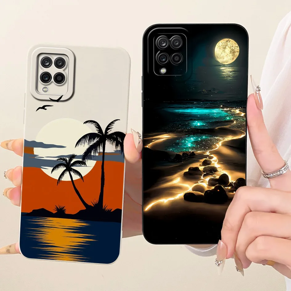 Para Samsung Galaxy A22 M22 funda SM-A225F SM-M225F encantador gato de dibujos animados suave funda de silicona para Samsung M32 A22s 5G A 22 Capa - imagen 4