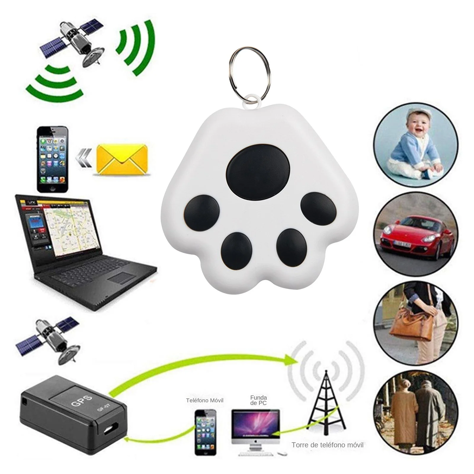 Rastreador GPS con etiqueta inteligente, Mini localizador Bluetooth resistente al agua antipérdida para mascotas, perros, gatos, niños, billetera de coche, accesorios para Collar de llaves - imagen 4