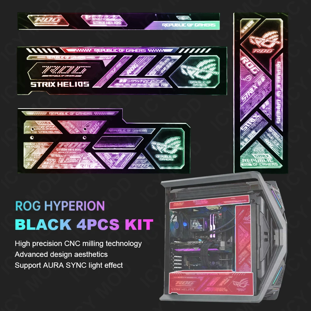 Chasis ROG HYPERION GR701 ARGB Lighting ASUS, carcasa de PC, paneles de gamuza personalizados, Kit de reacondicionamiento de jugadores, 5V ARGB Laser MOD, 4 Uds. - imagen 4