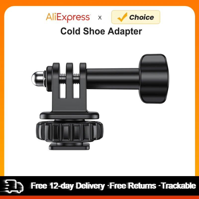 VRIG-Adaptador de montaje de zapata fría para cámara deportiva, trípode ajustable de 180 ° con orificio de tornillo de 1/4 pulgadas para GoPro Hero 12/11/10/9, AC24