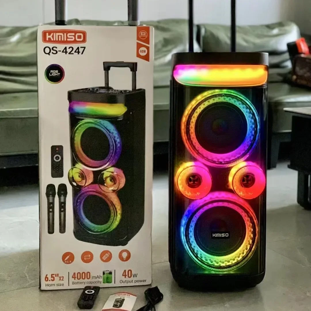 Altavoz Bluetooth para exteriores súper grande de 3000W con potencia máxima, Subwoofer de doble bocina de 8 pulgadas, columna inalámbrica portátil, sonido de graves con micrófono