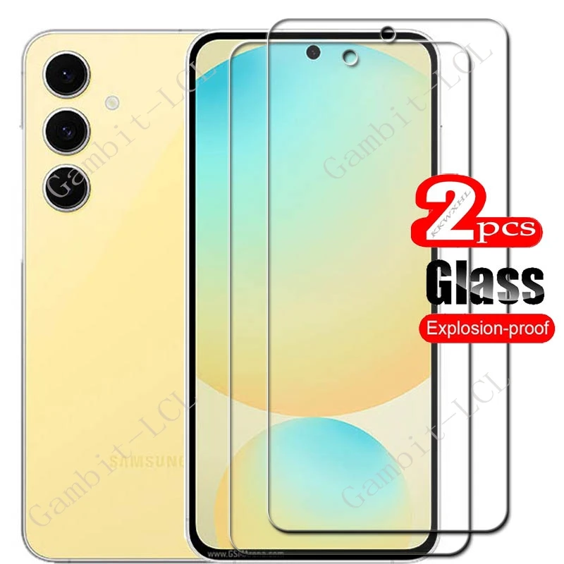 2 uds HD para Samsung Galaxy S24 FE 6,7 "cubierta protectora de vidrio templado en GalaxyS24FE S24FE SM-S721B película protectora de pantalla