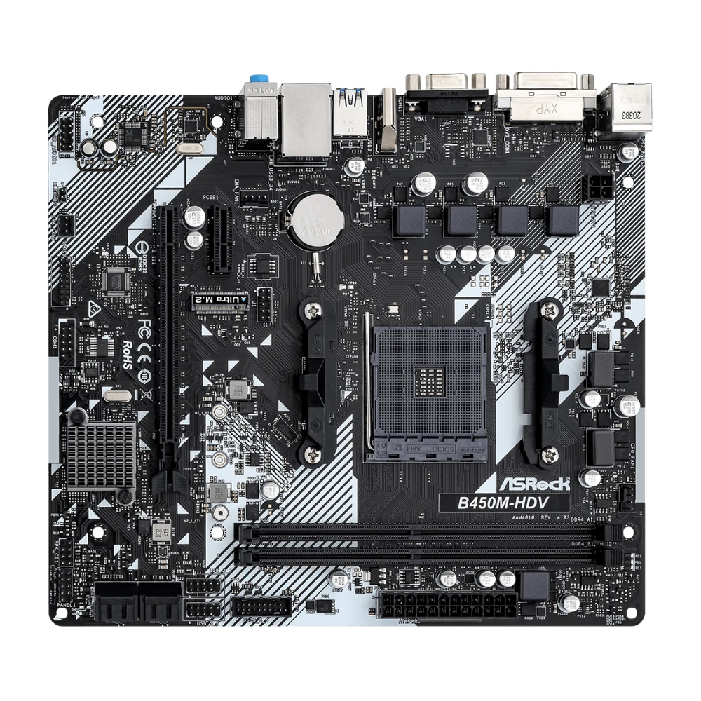 ASROCK B450M-HDV R4.0 AMD B450 Motherboard AM4 Support Ryzen 5 5600 5500 Ryzen 7 5700G 3700X 3 3200G CPU DDR4 M.2 HDMI Micro ATX - imagen 2