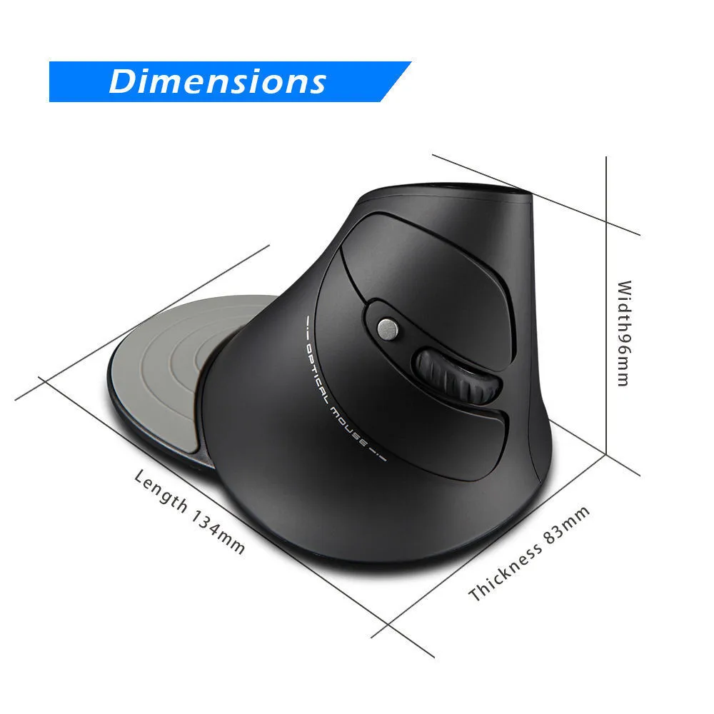 Ratones ergonómicos Ratón Vertical inalámbrico USB con muñeca Plam 2400Dpi Ratón para juegos para Gamer Ratón de mano derecha - imagen 2