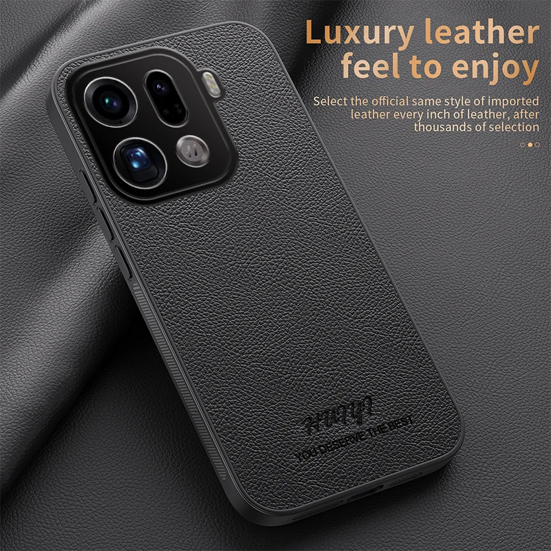 Para OPPO Find X9 Pro cubierta magnética integrada de coche para OPPO Find X 9 FindX9 Pro funda protectora mate de marco suave de cuero de negocios - imagen 4