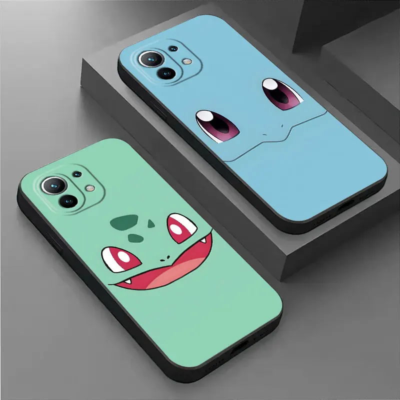 Bulbasaur Pokemons Squirtle Face funda de teléfono para Xiaomi Poco X7 X6 X5 X3 M7 M6 F7 F6 Pro 15 Ultra 11T 12T 13T 14T Pro funda suave - imagen 2