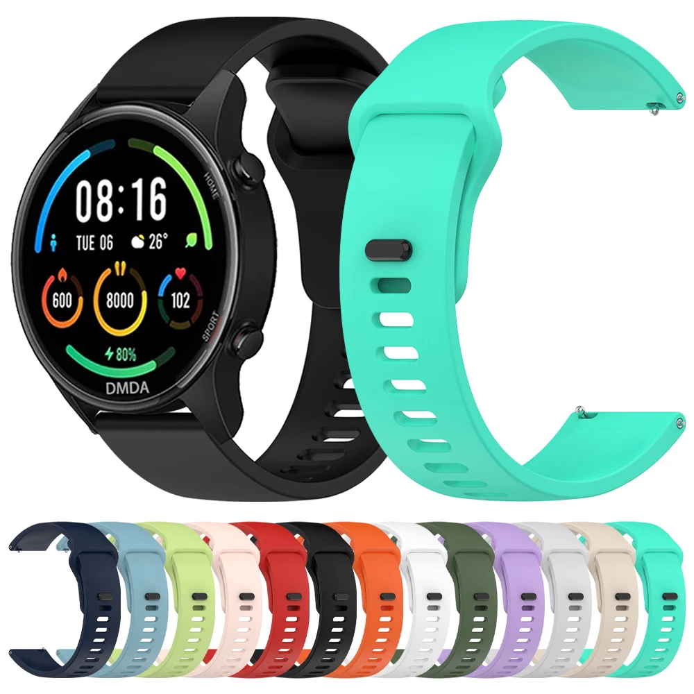 Correa de silicona de 22MM para Xiaomi Mi Watch Color/Color 2 pulsera inteligente para Mi Watch 2 Pro/S4 Sport/S3/S2/S1 correa activa - imagen 2