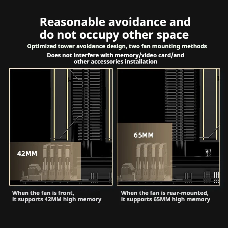 ID-COOLING A620 doble torre 6 tubos de calor 152mm de alto CPU enfriador 12CM 4PIN ventilador de refrigeración para Intel LGA1851/1700/1200/115X AMD AM4/AM5 - imagen 5