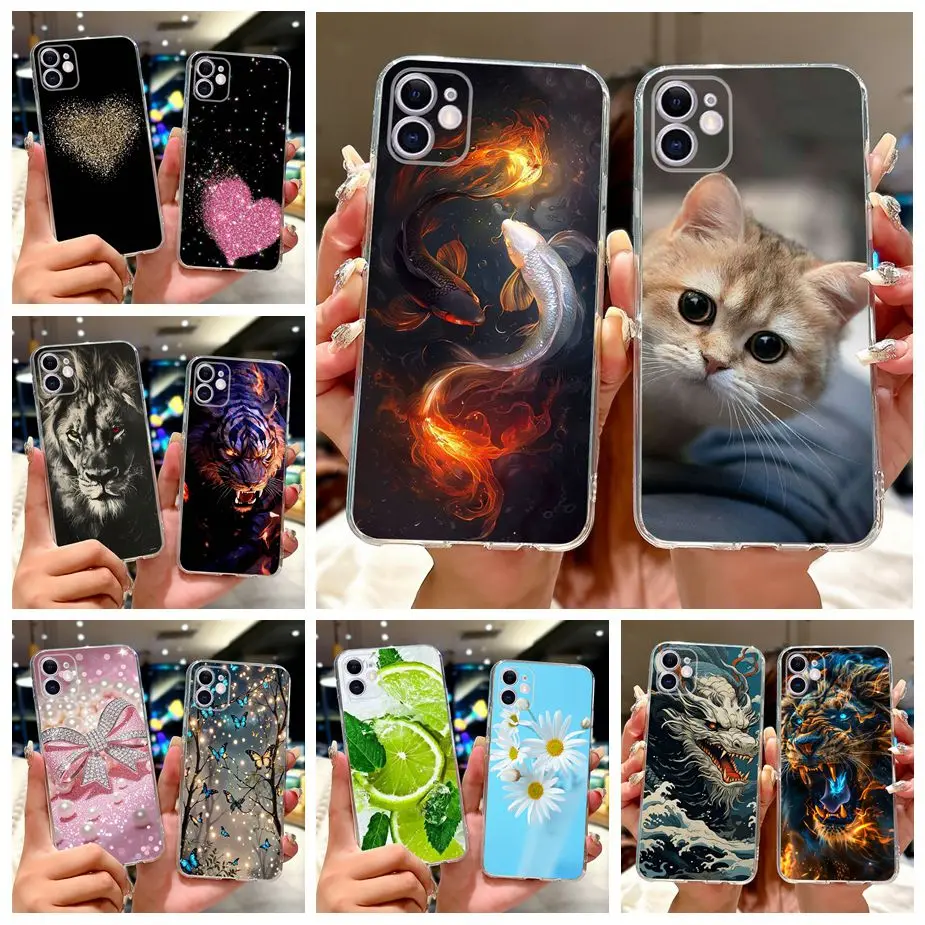 Para Apple iPhone 11 Pro Max funda lindo gato Lucky Koi cubierta pintada funda de teléfono de silicona suave para iPhone 11 iPhone11 Pro Max Fundas