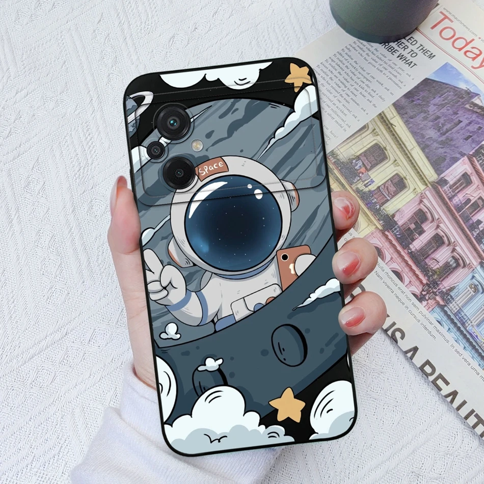Fundas para Xiaomi Poco M5 M5S astronauta flor silicona líquida suave protección completa anticaída Funda trasera para PocoM5 M5 S - imagen 5