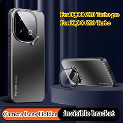 Para VIVO IQOO Z10 Turbo Pro funda de Metal lente soporte de cámara cubierta para IQOO Z10 Turbo (pro) a prueba de golpes mate funda de soporte Invisible