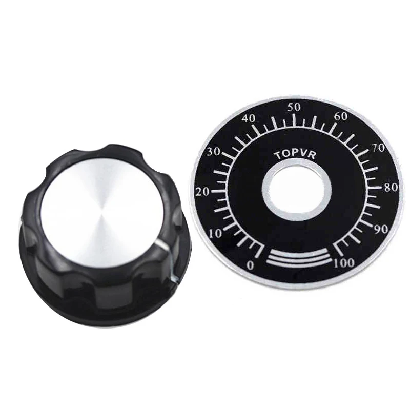 10 Uds (5 + 5) Kit de perilla de potenciómetro MF-A03 perilla de Dial + perilla de baquelita de MF-A03 con placa de escala hoja de escala juego de potenciómetro Digital - imagen 2