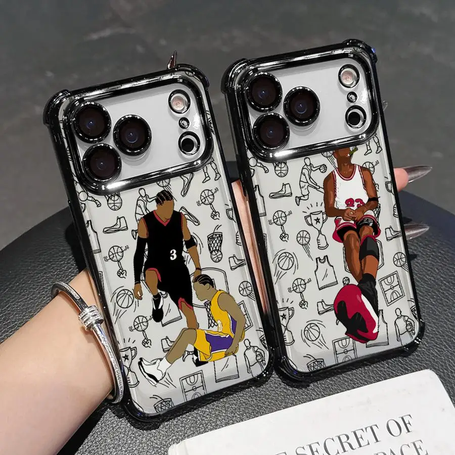 Funda de teléfono para iPhone 17 Air 16e 16 15 14 Plus 13 12 11 Pro Max cubierta transparente deportes de baloncesto - imagen 2