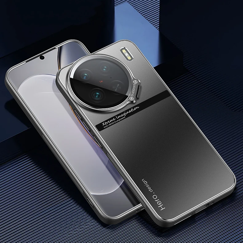 Funda dura mate con soporte para VIVO X100 Pro, carcasa trasera protectora con lente magnética, X100, X90 Pro, X100Pro