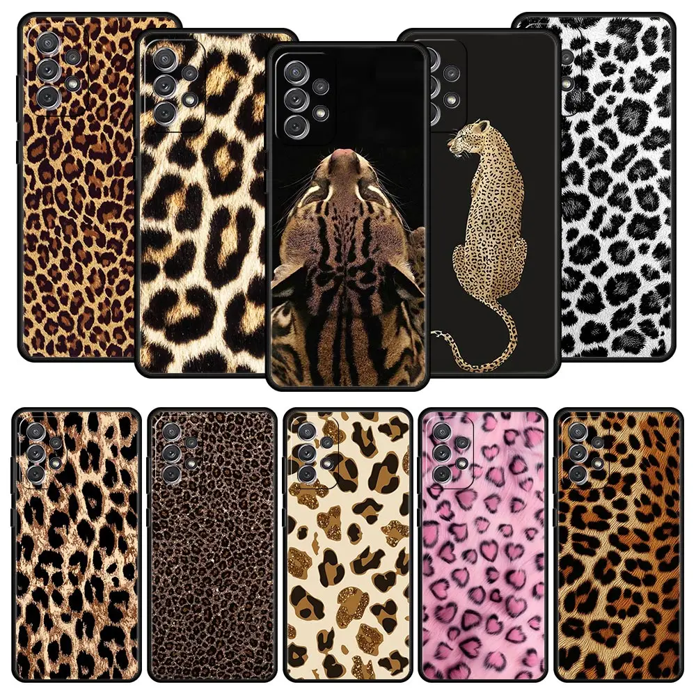 Funda con estampado de leopardo y tigre a la moda para Samsung A51 A71 A21S A17 A11 A15 A25 A23 A33 A53 A73 A07 A03S A05S A13 A35 A55 5G