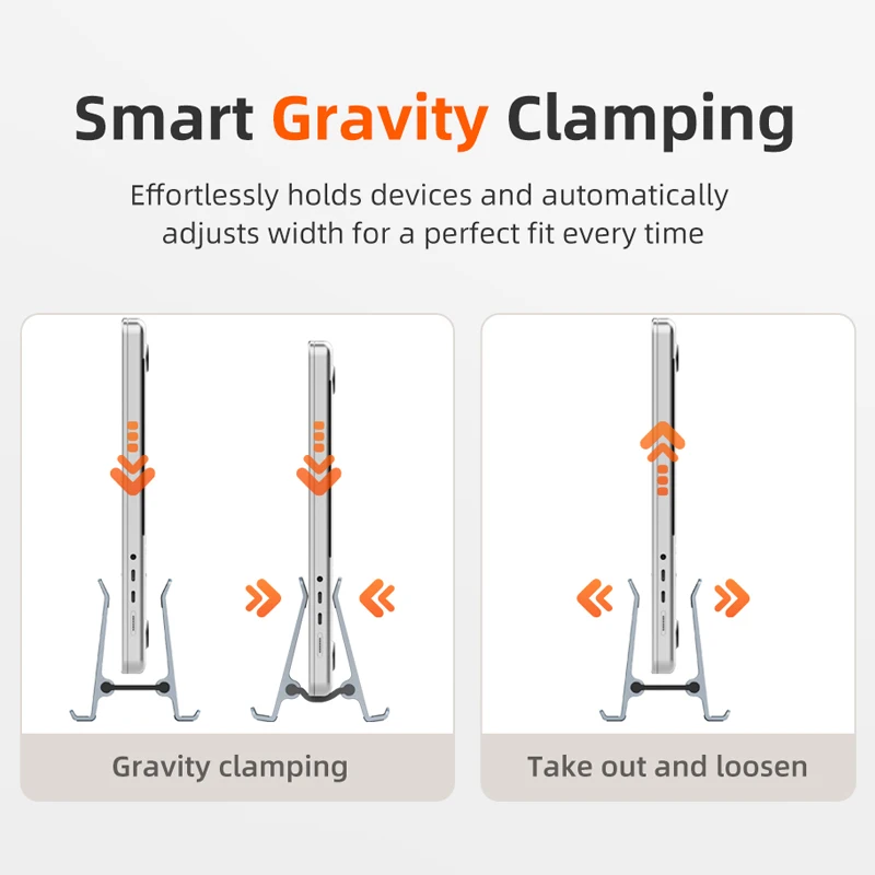 CABLETIME-soporte Vertical para ordenador portátil, base antideslizante de aleación de aluminio para MacBook Pro Air y iphone - imagen 4