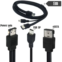Cable SATA-eSATA con Alimentación USB Mini 5 pines 50cm