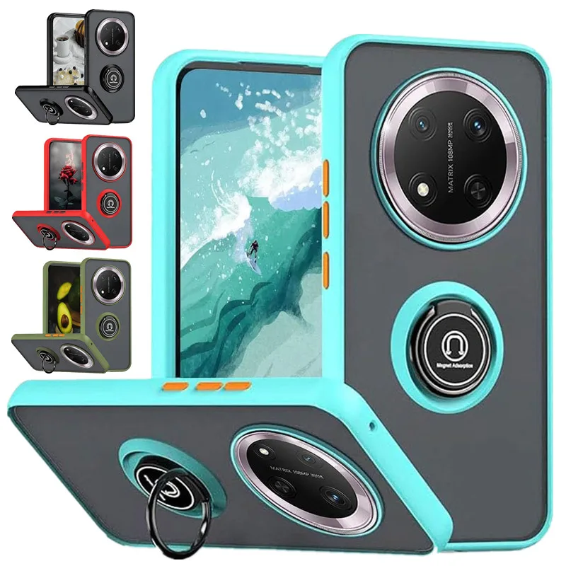 Armadura mate funda para Honor Magic 7 Lite 5G Magic7 Pro X9c cubierta anillo soporte magnético a prueba de golpes Coque Fundas