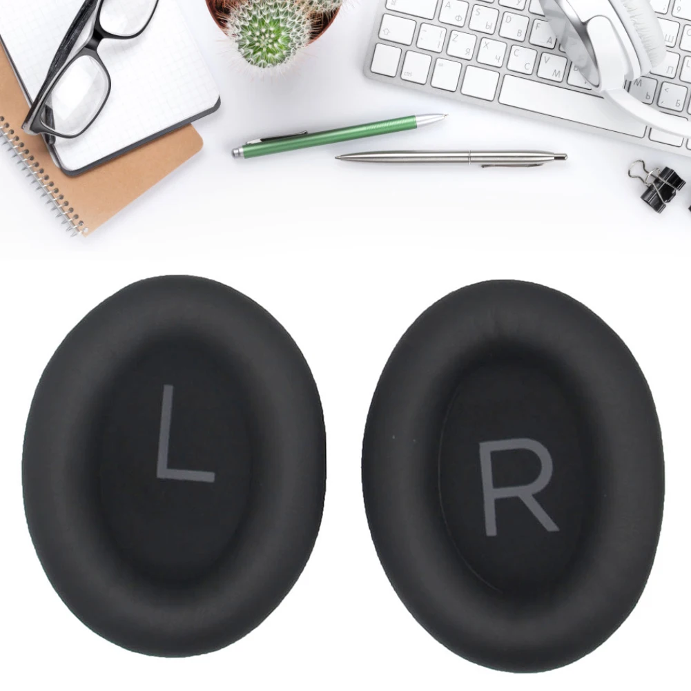 1 par de almohadillas de repuesto para auriculares, almohadillas de cuero proteico para los oídos, piezas de reparación para Bose QC45 QuietComfort 45 - imagen 4