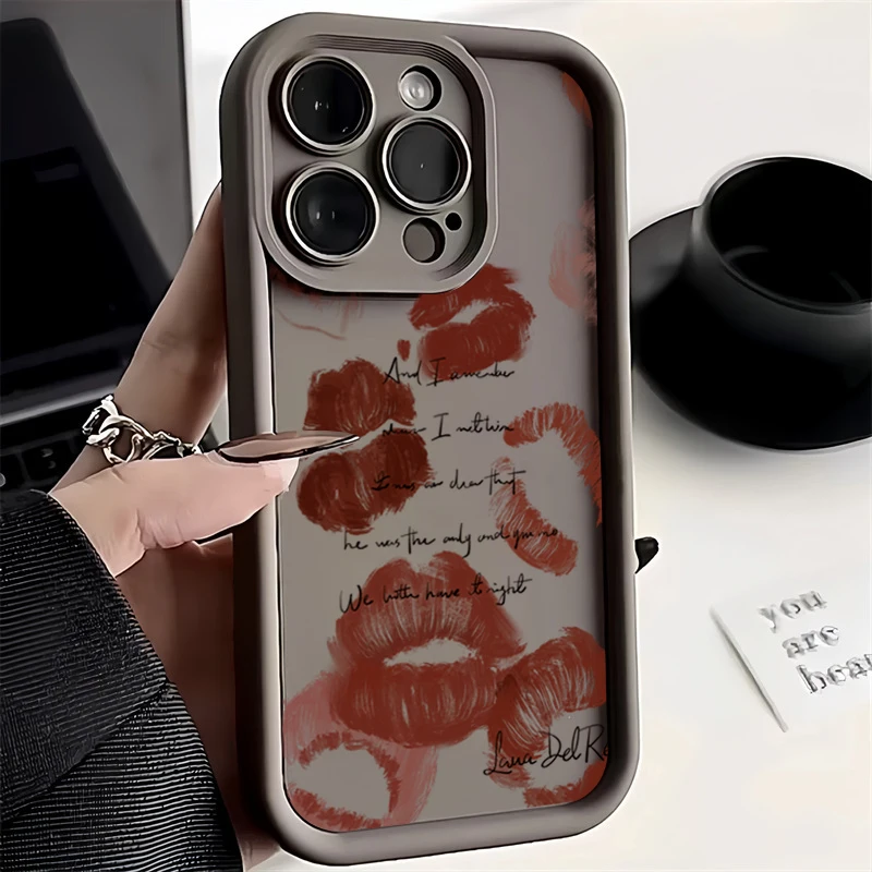 Funda para Redmi Note 12 fundas Redmi 13C funda Sexy chica labios rojos para Xiaomi Redmi Note 14 13 12 Pro Plus 5G 12S 11S 10S - imagen 2