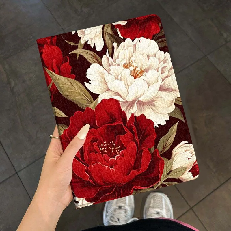 Arte flor peonía rosa Retro para Samsung Galaxy Tab S7 S8 S9 S10 11 12,4 13,1 FE Plus Lite pulgadas funda para tableta