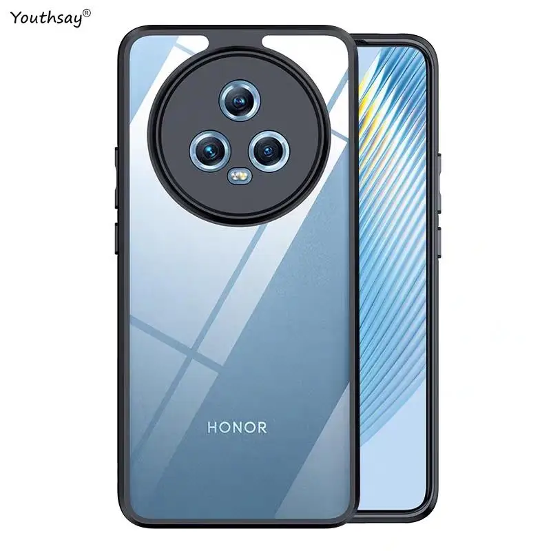 Funda transparente para Honor Magic 5 Pro, carcasa dura transparente para PC, TPU, borde trasero - imagen 3