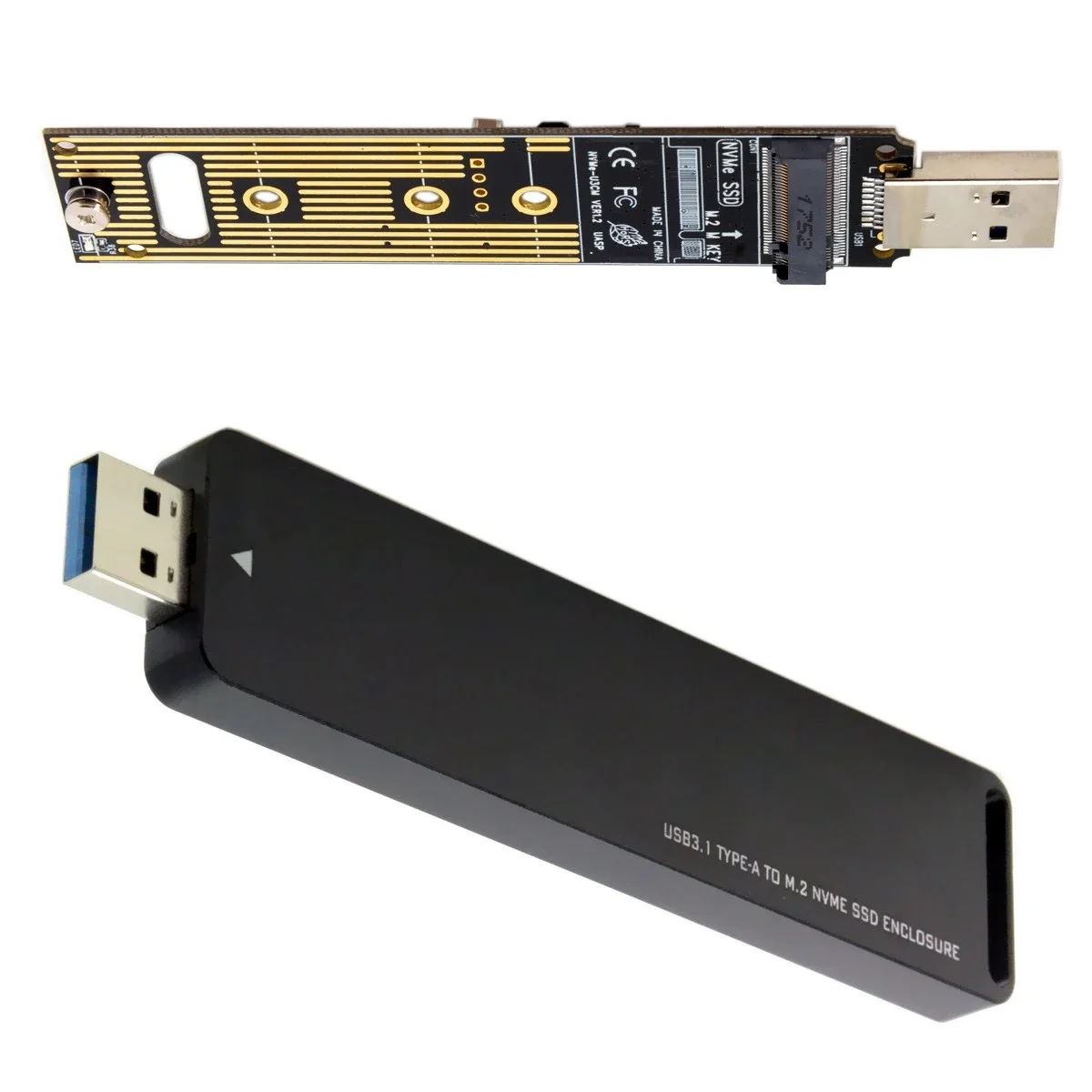 Adaptador Nvme a USB, 10 Gbps Usb3.1 Gen 2 M.2 Pcie Ssd a tarjeta tipo A (no necesita cable), unidad de estado sólido USB a M2 (llave M) - imagen 3