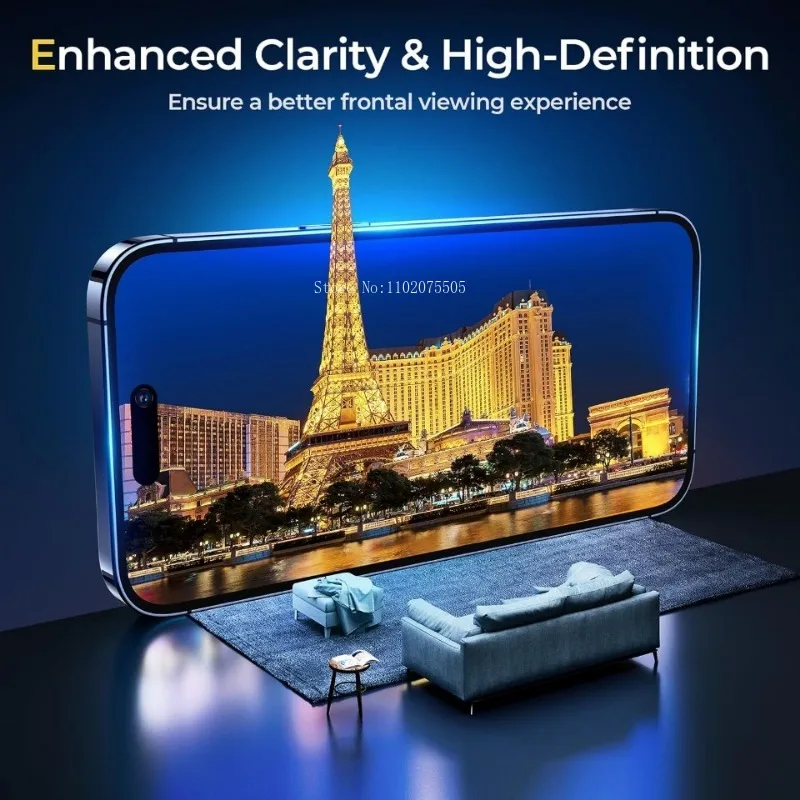 Vidrio templado de privacidad para iPhone, Protector de pantalla antiespía para iPhone 16, 15, 14, 13, 12, 11 Pro Max, X, XS MAX, XR, 7, 8 Plus, 3 unidades - imagen 5