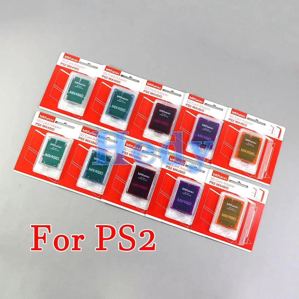 Adaptador de tarjeta TF/SD para consola PS2 MX4SIO SIO2SD, programa de tarjeta de memoria, tarjeta de juego, Kit adaptador de tarjeta de carcasa transparente, 10 Uds. - imagen 2