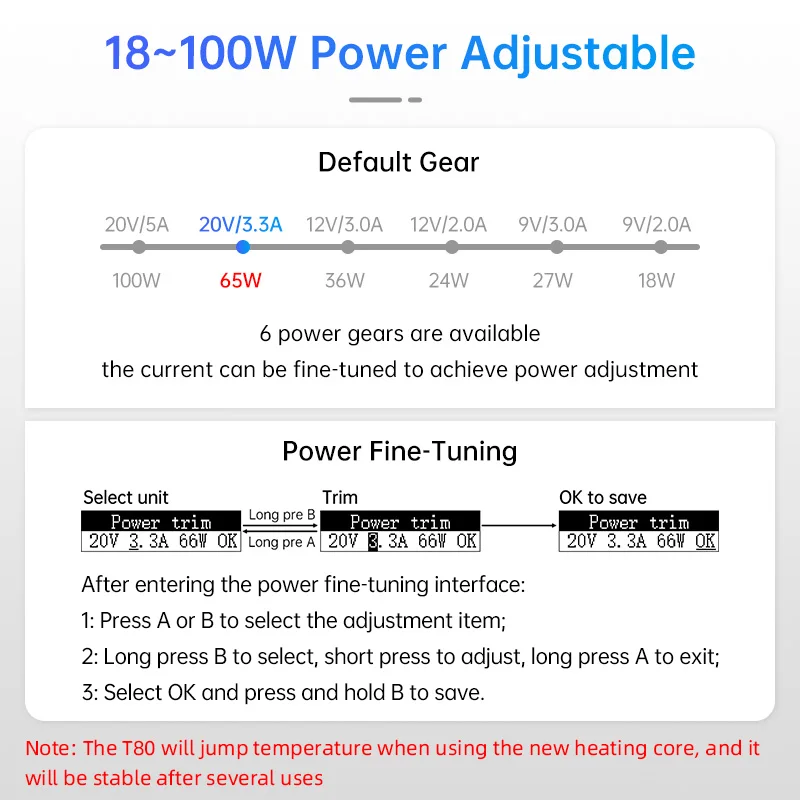 ALIENTEK T80 T80P Herramienta de temperatura ajustable DC 20V 80-450 ℃ Herramienta de calor portátil PD 100W de estación de reparación de precisión - imagen 3