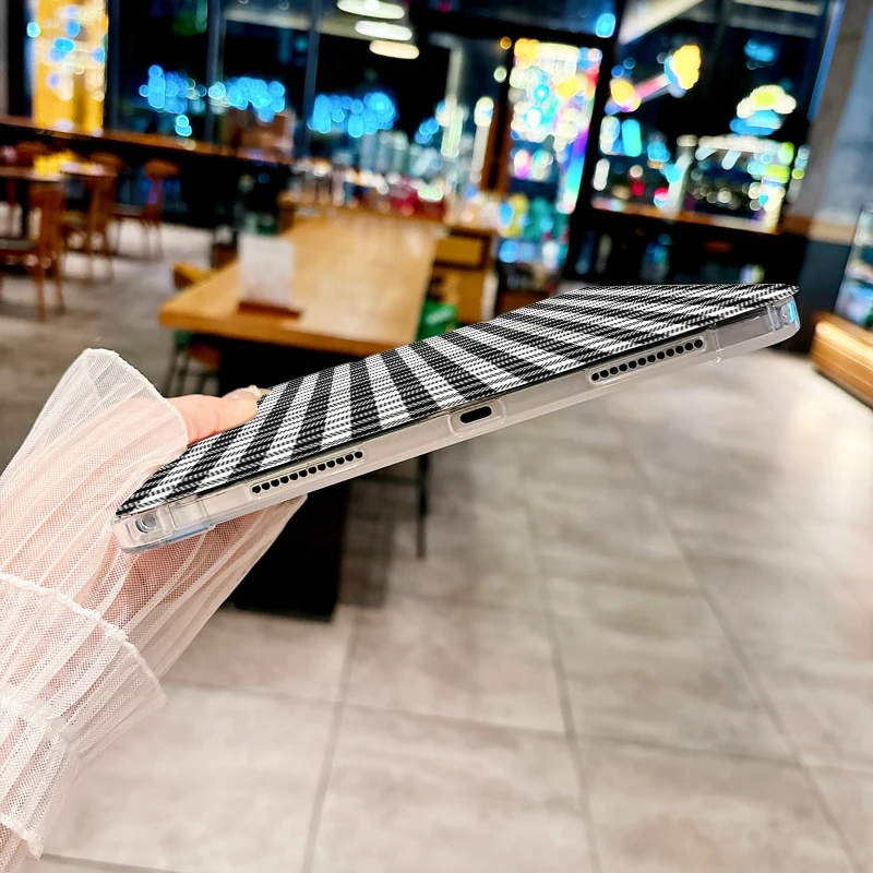 Funda a cuadros en blanco y negro ins para iPad pro 10/11 pulgadas 2020/6a/7a /8a /Air 3a/Air 4a/9a generación/Air 5a generación 2022/Air 11 - imagen 4