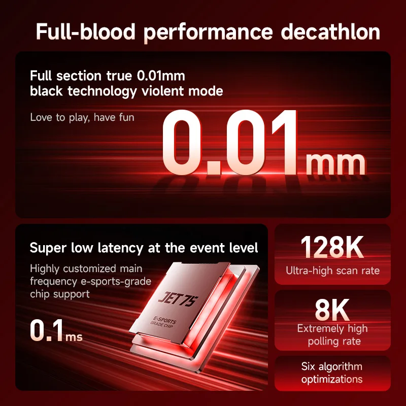 MCHOSE Jet 75 teclado Esports eje magnético con cable 8K baja latencia 0,01 precisión estructura de junta teclados personalizados para juegos de PC - imagen 3
