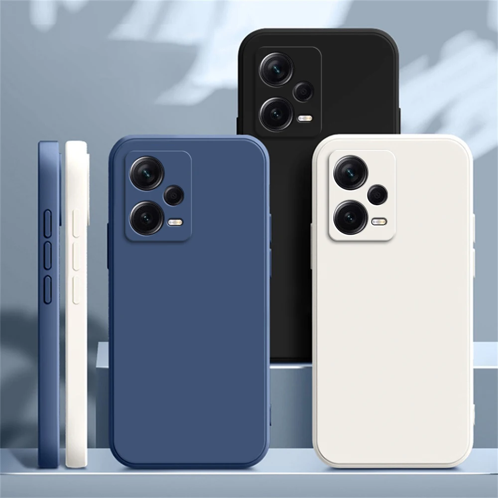 Funda cuadrada de silicona mate para Xiaomi Redmi Note 12 5G Note 12 Pro + Fundas suaves Redmi Note12 Pro Plus 5G Fundas básicas mate - imagen 2