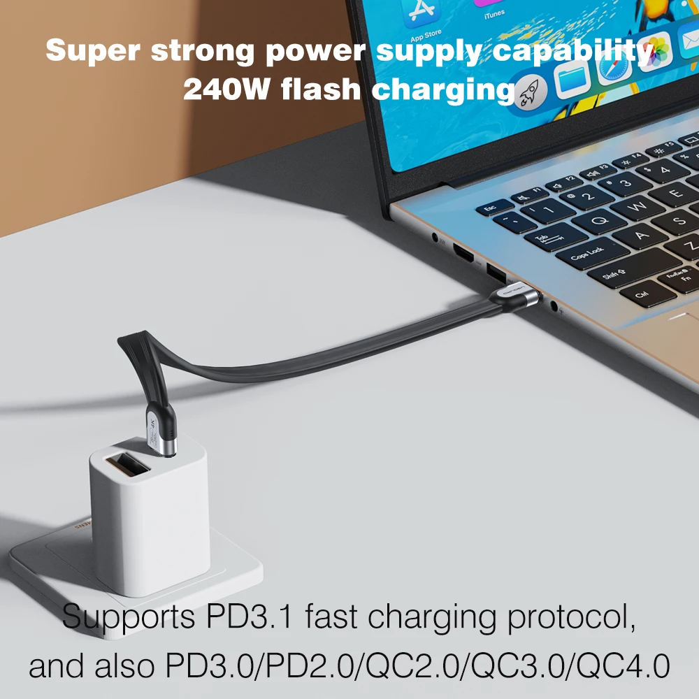 Nuevo Cable de datos USB-C de 20Gbps tipo C a C disco duro externo USB3.2 Gen2 * 2 Cable carga ultrarrápida 240W para tableta SSD USB3.1 - imagen 5