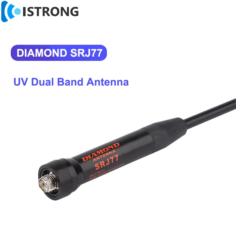 Antena de Radio de mano SRJ77 de diamante Original, amplificador de antena de látigo suave de doble banda para Walkie Talkie, 144/430MH, UHF/VHF, 45cm, nuevo