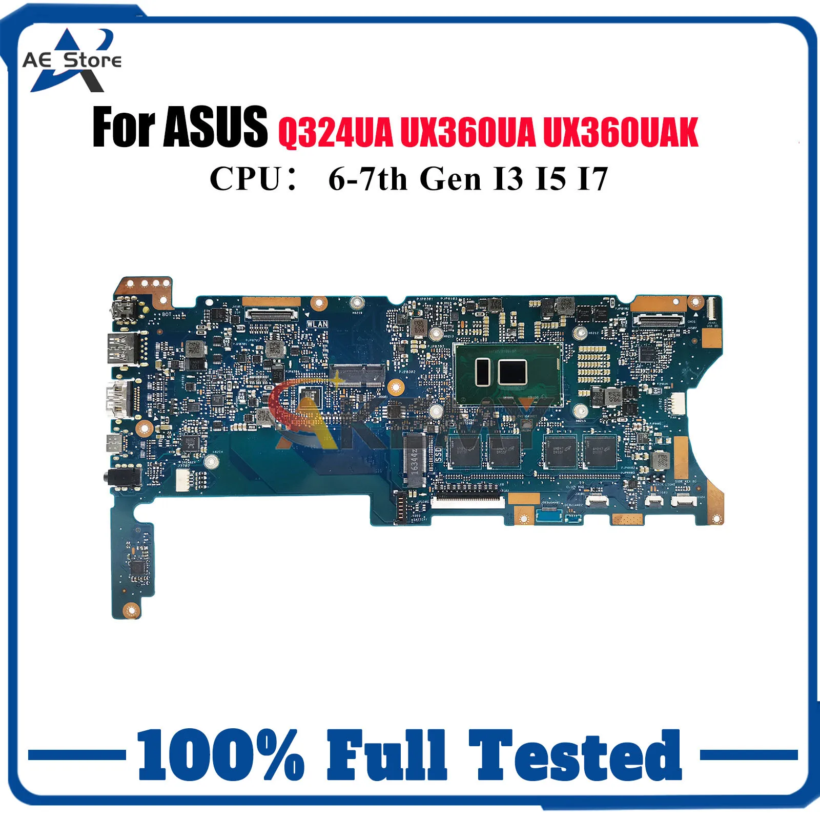 Placa base para ordenador portátil UX360UA para ASUS ZenBook UX360U UX360UA UX360UAK Q324UA placa base para portátil con I3 I5 I7 pruebas de CPU OK envío rápido