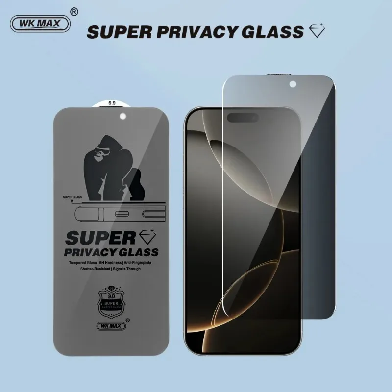 4 Uds AR vidrio templado de privacidad antirreflejos para iPhone 17 16 15 14 13 12 11 Pro Max protectores de pantalla antiespía vidrio con borde de arco - imagen 3