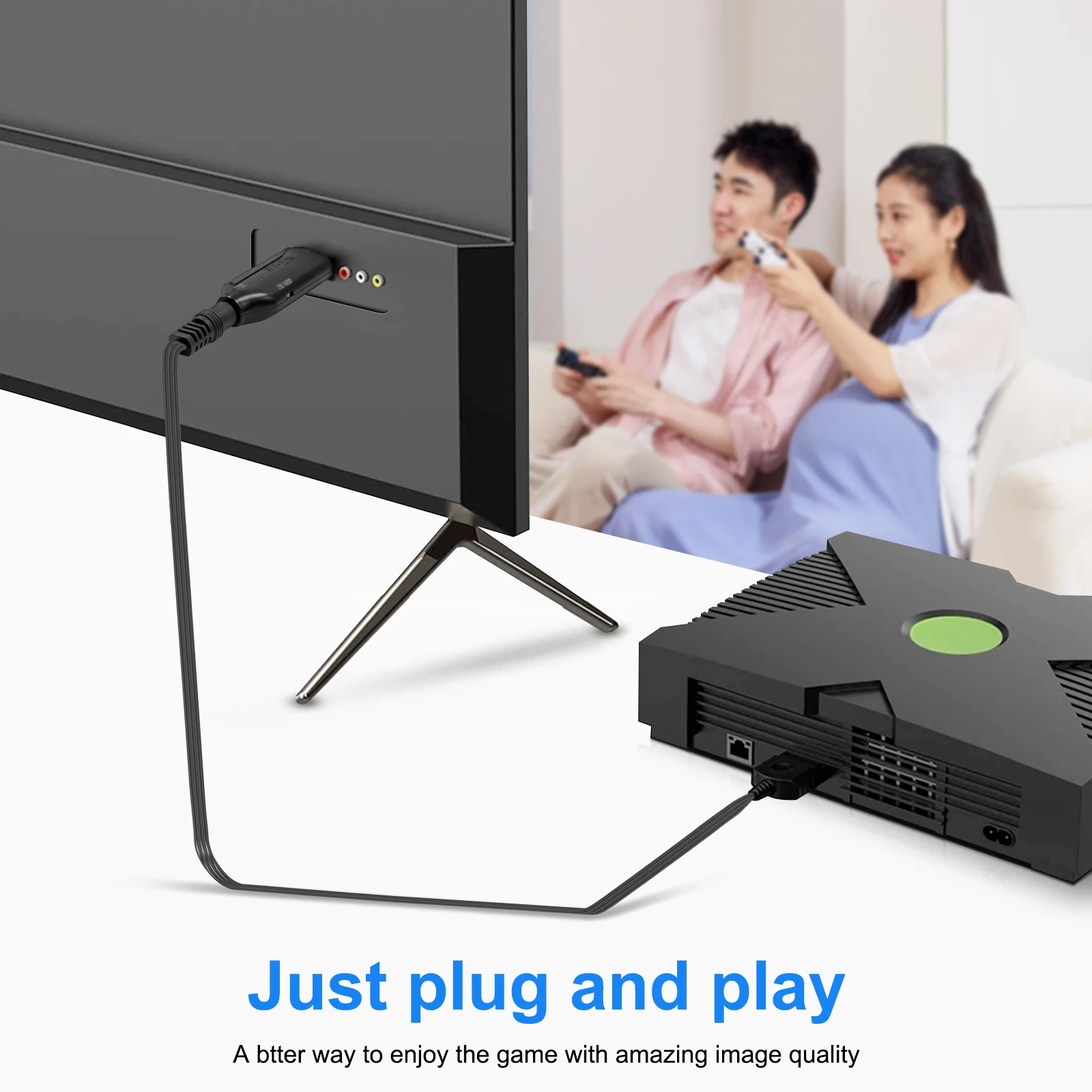 Cable de enlace HD para Xbox a HDMI, adaptador convertidor de Audio y vídeo Digital, Cable adaptador de 1m/3,2 pies para juego XBOX para Monitor HDTV - imagen 3