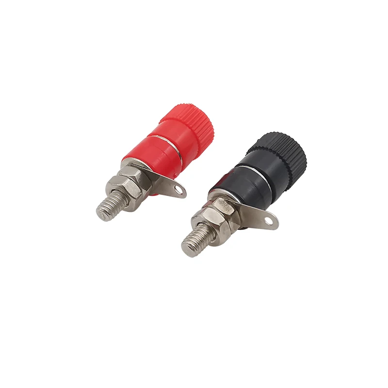 5 pares Rojo Negro 4mm conector Banana hembra Terminal tuerca montaje en Panel conector de poste de encuadernación agujero trasero apto para conector Banana de 4mm - imagen 2