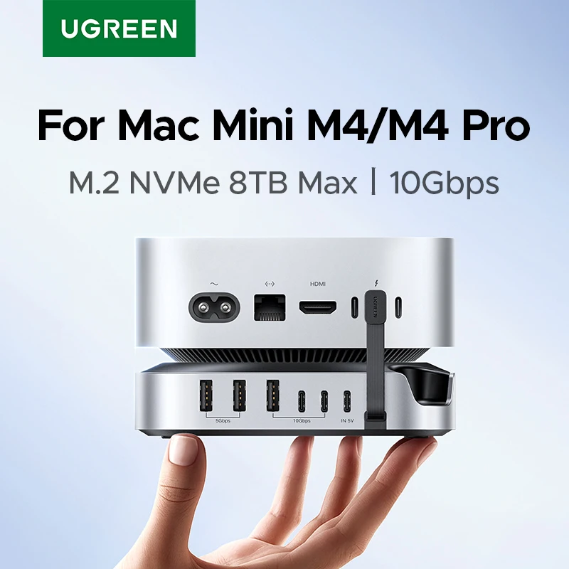 UGREEN Docking Station USB-C para Mac Mini M4 – SSD M.2 NVMe 10Gbps